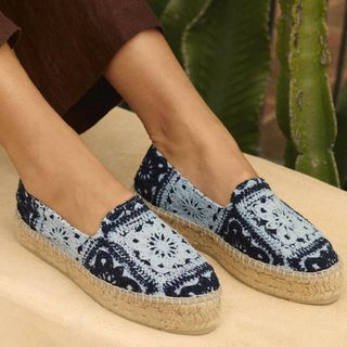 Manebi Cotton Crochet Double Sole Espadrilles Yucatán