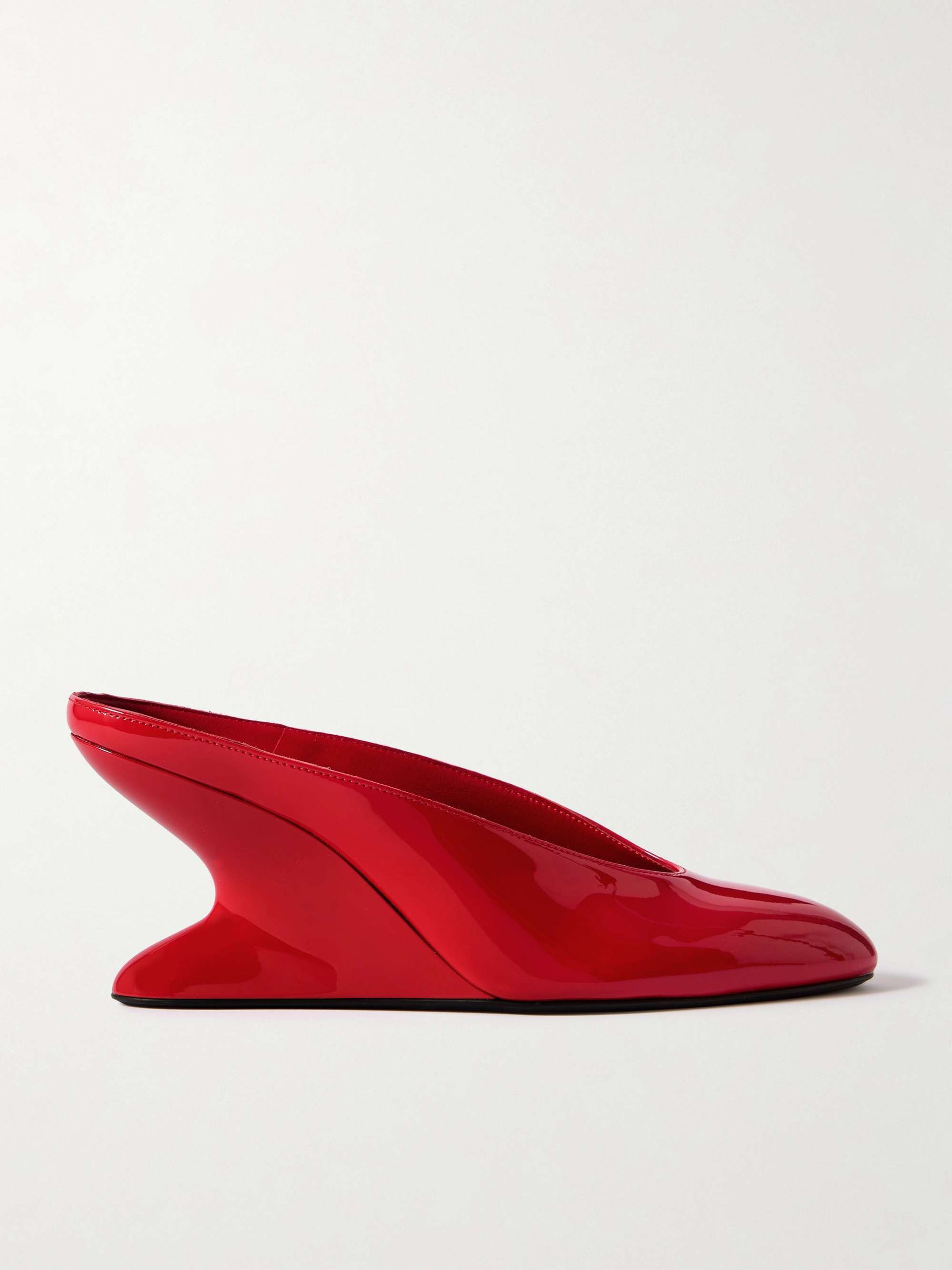 Patent-Leather Wedge Mules