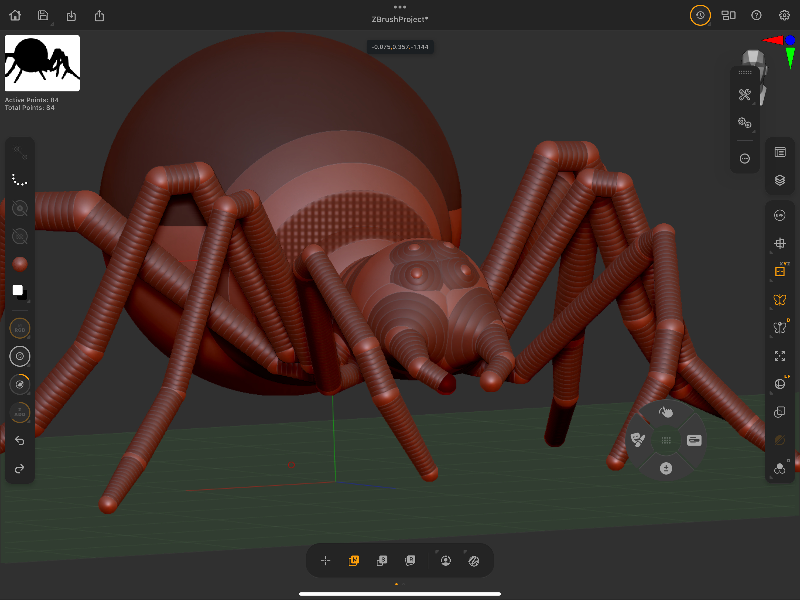 ZBrush for iPad tutorial; sculpt a spider