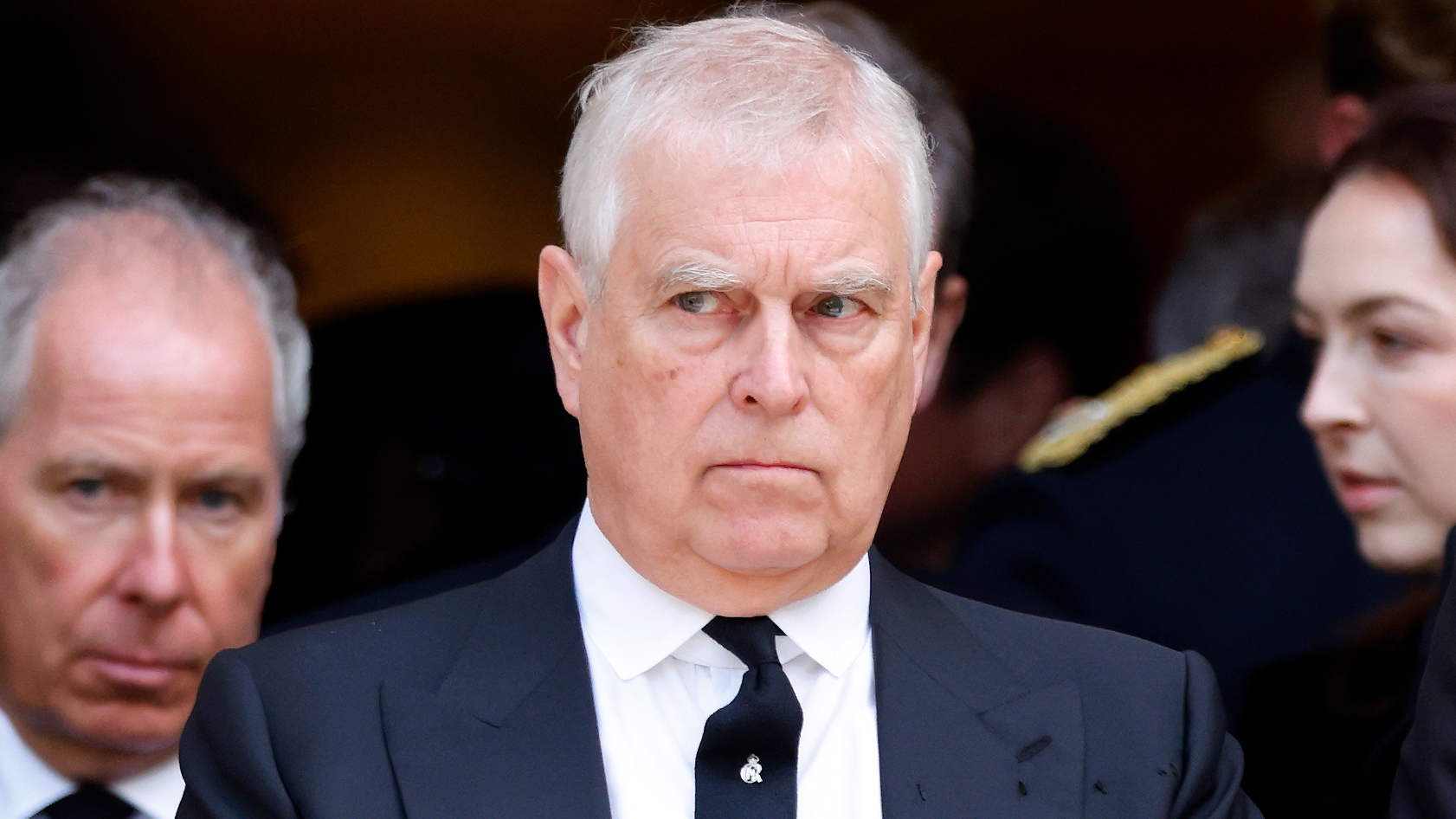 Andrew Mountbatten-Windsor attends Katharine, Duchess of Kent's Requiem Mass service at Westminster Cathedral on September 16, 2025 