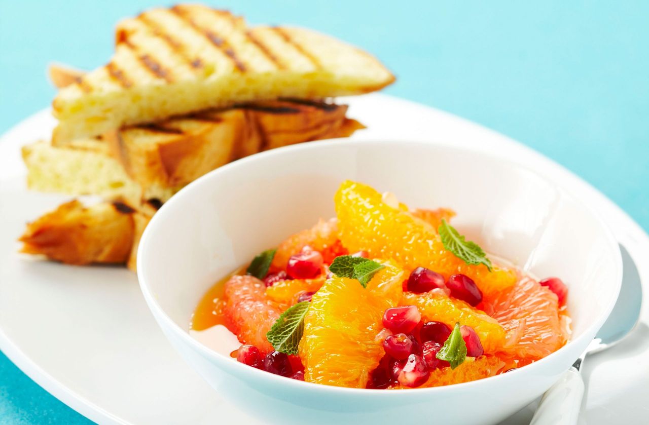 Florida fruits with brioche toast