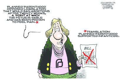 Political cartoon U.S. Planned Parenthood abortion