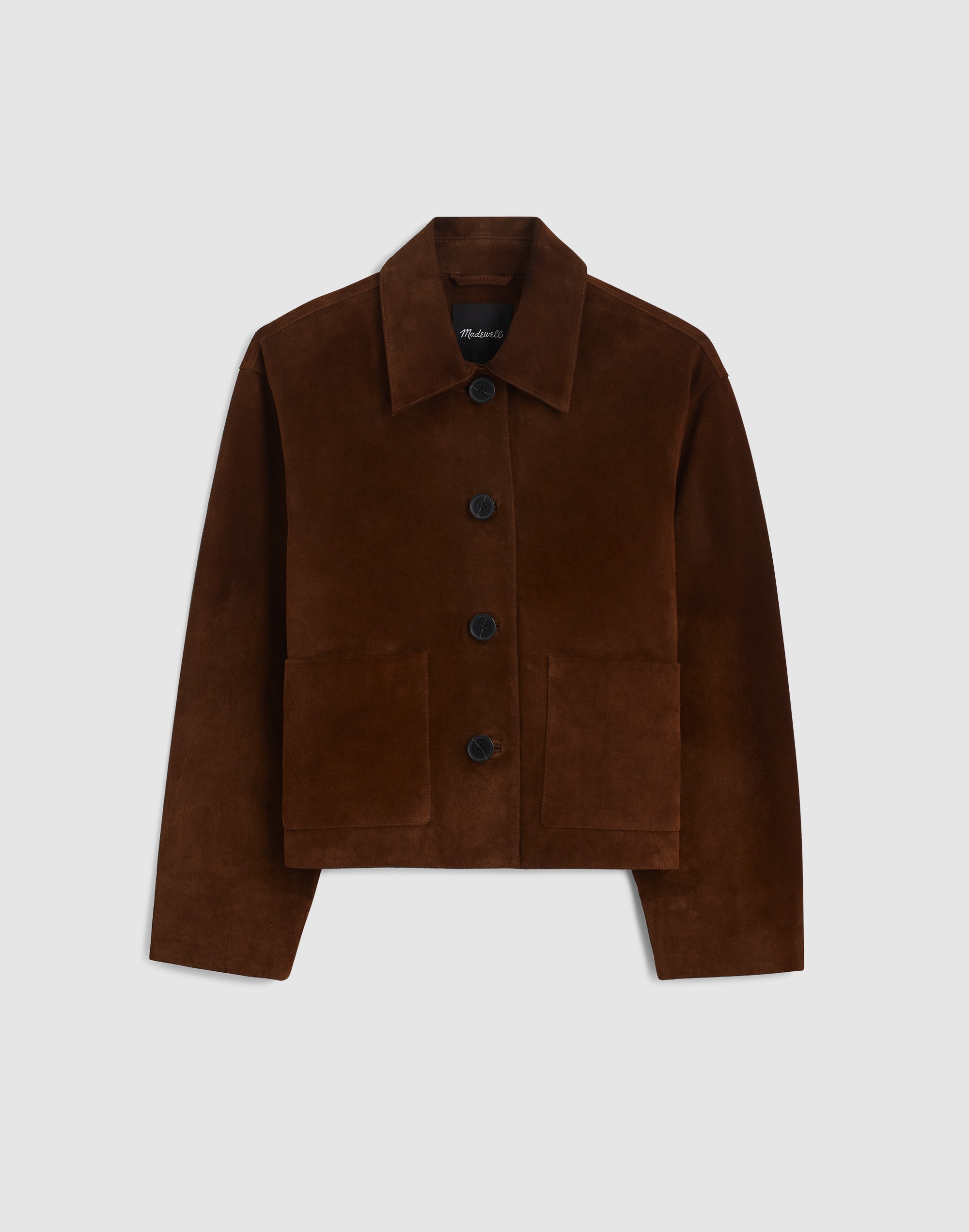Boxy-Crop Jacket in Suede