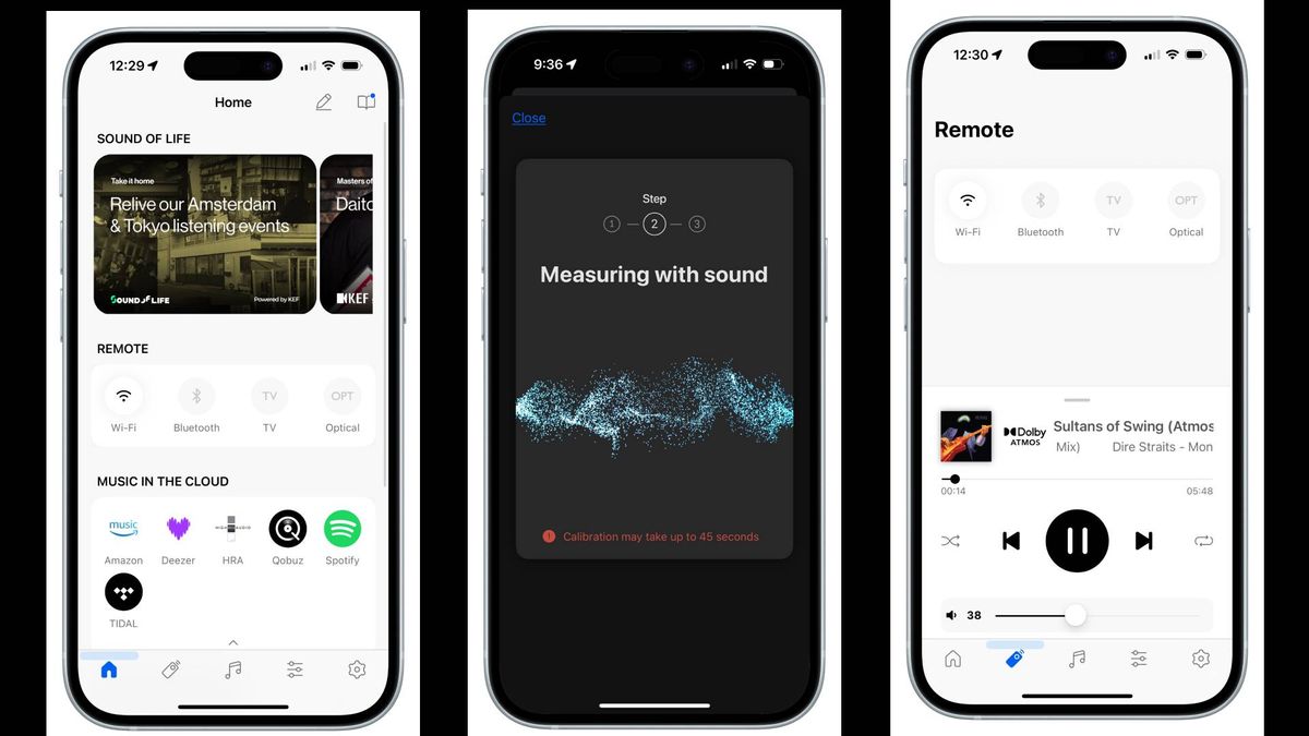 KEF XIO app screens
