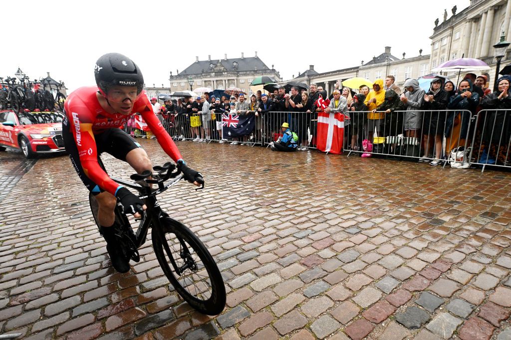 COPENHAGEN DENMARK JULY 01 Jack Haig of Australia and Team Bahrain Victorious sprints during the 109th Tour de France 2022 Stage 1 a 132km individual time trial stage from Copenhagen to Copenhagen ITT TDF2022 WorldTour on July 01 2022 in Copenhagen Denmark Photo by Stuart FranklinGetty Images