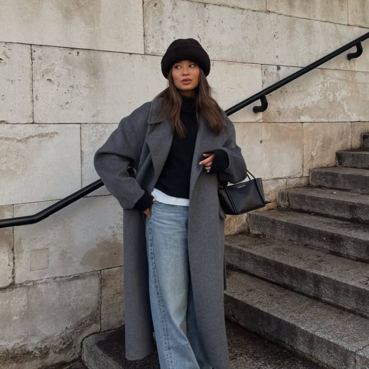 Vanessa wearing coat