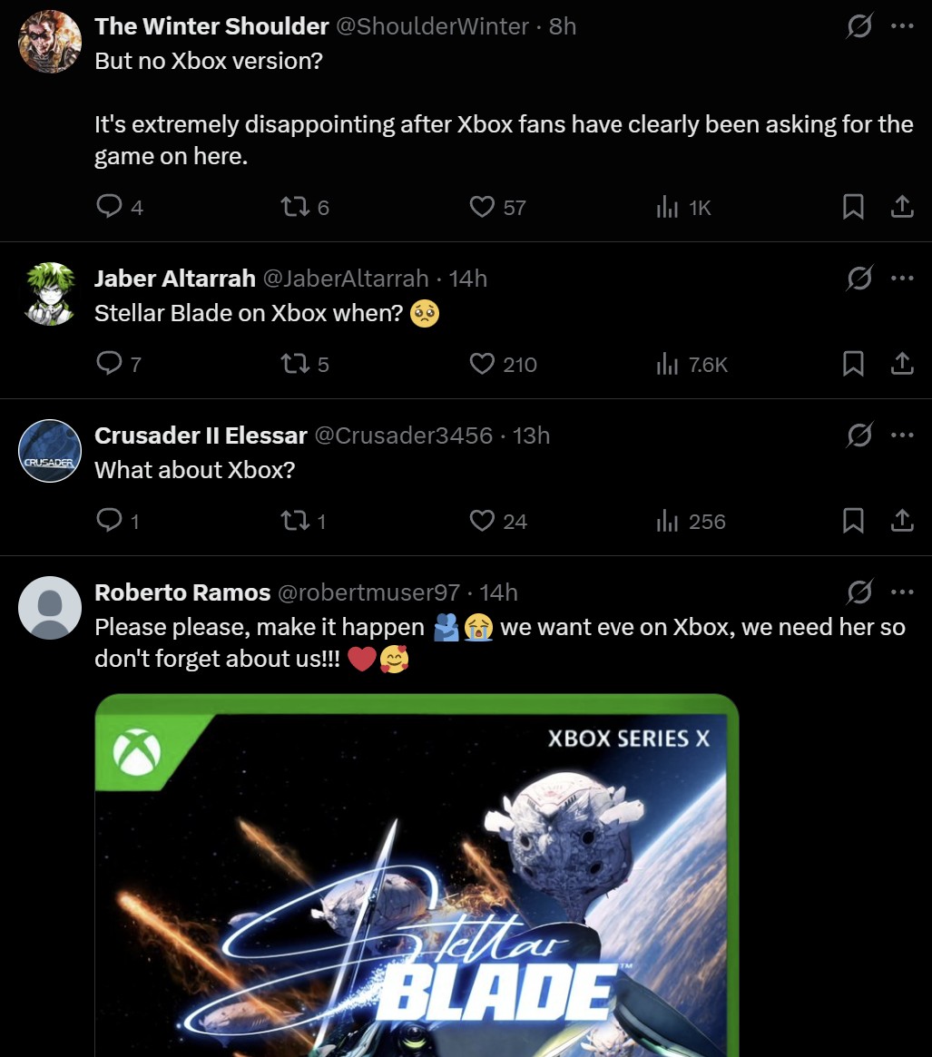 Xbox fans call for an Xbox version of Stellar Blade