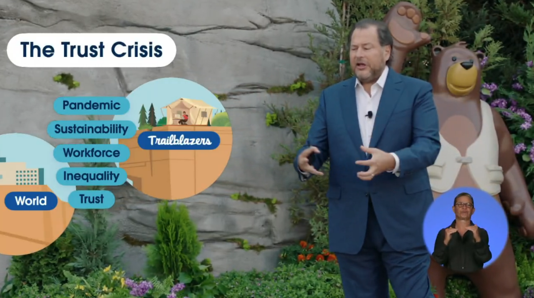 Marc Benioff speaking at Dreamforce 2021