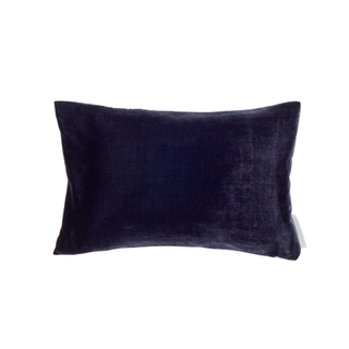 Navy velvet lumbar pillow