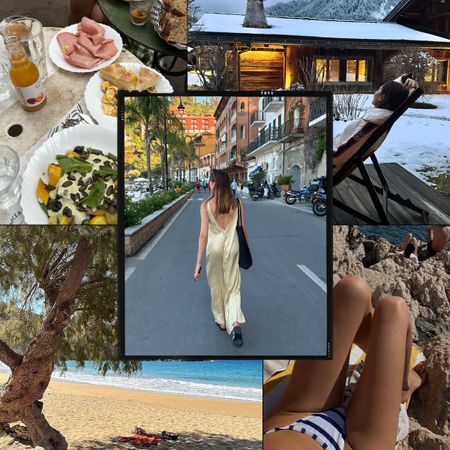 a collage of influencer imagery featuring the emerging travel destinations of 2025