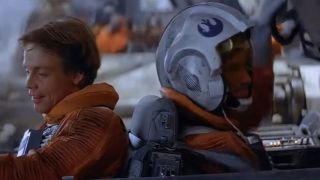 Luke on the left and Dak Ralter on the right as they get into their snowspeeder in Empire Strikes Back