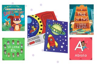 Collage showing some of the best personalised books for kids