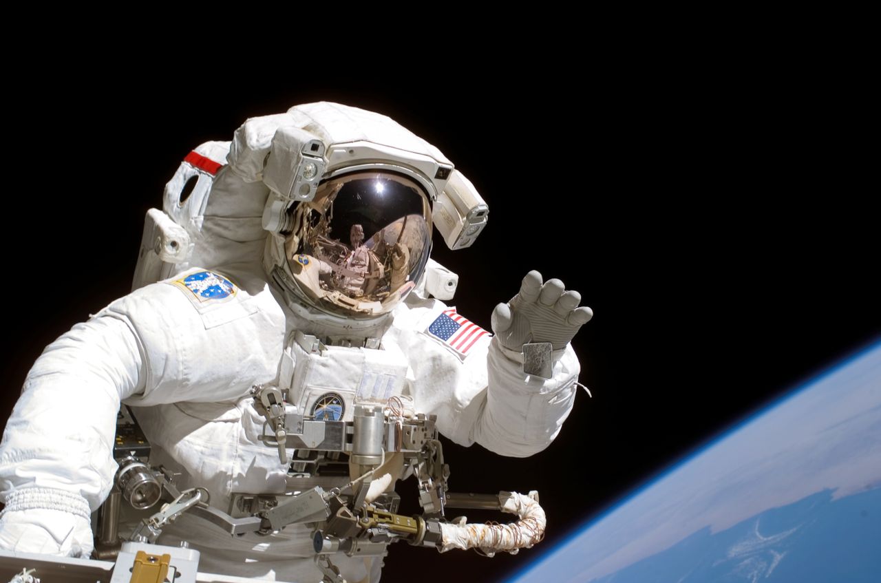 An astronaut during a space walk