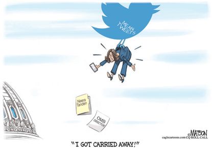 Political Cartoon U.S. neera tanden twitter