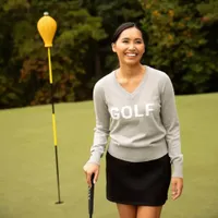 Le Lis Women's GOLF V-Neck Long Sleeve Sweater
