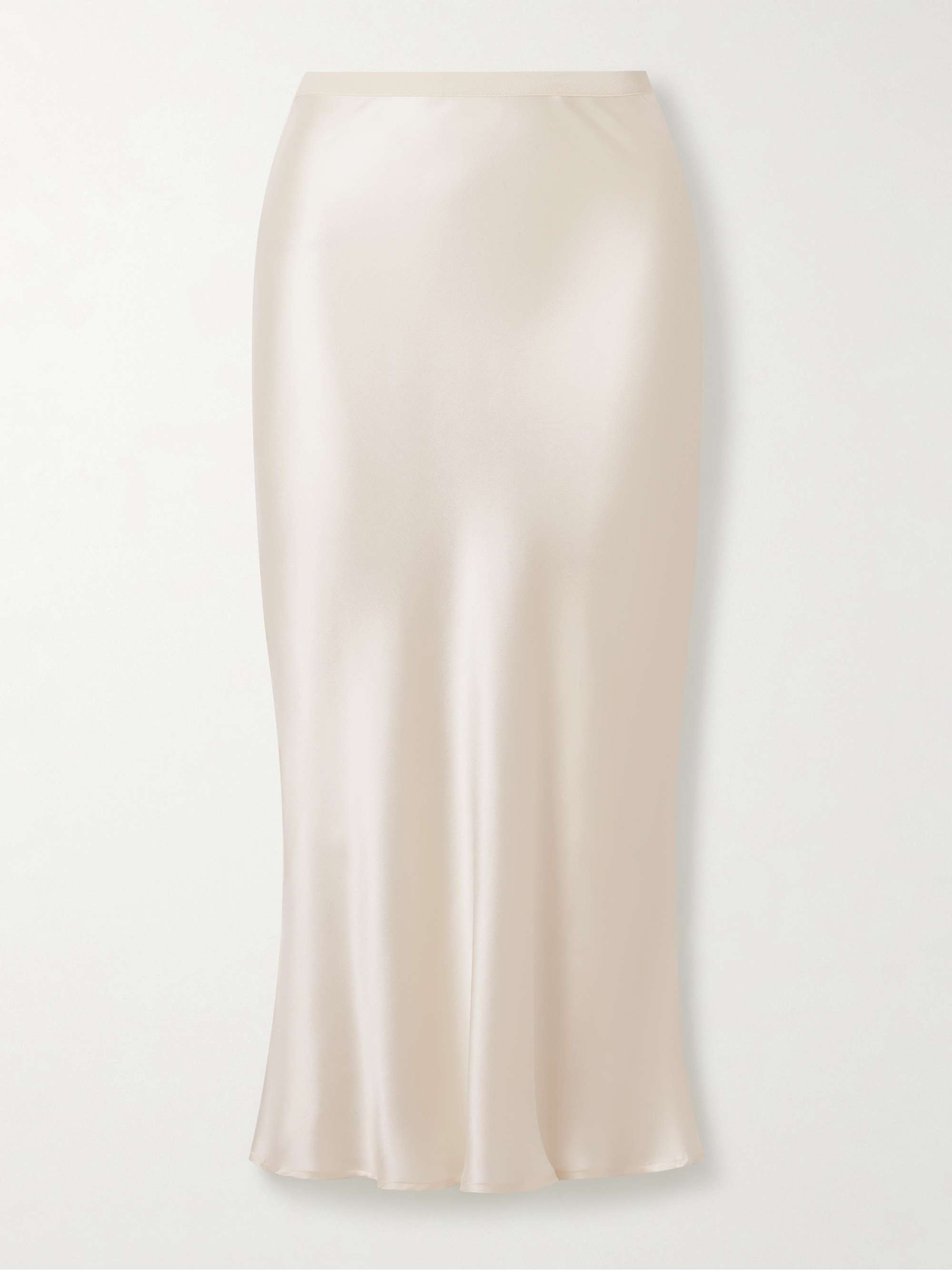 Bar Silk-Satin Midi Skirt