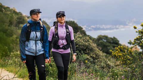 Two women hiking