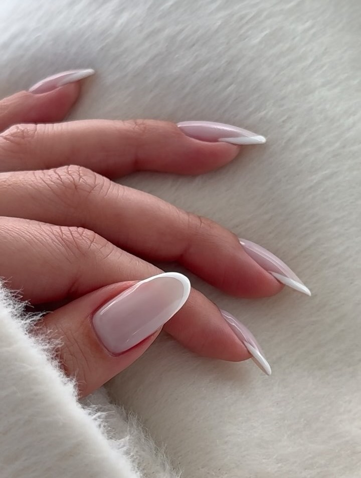 Photo of nails with a white OPI layering combo