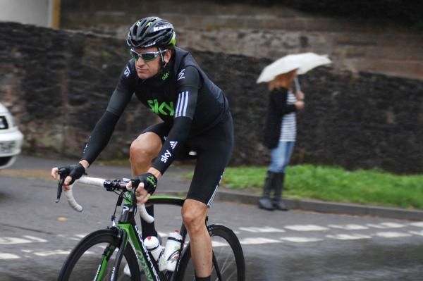 Bradley Wiggins (Team Sky) is still not smiling.