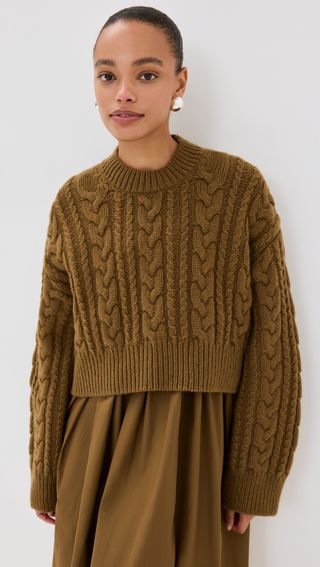 Vibeke Jumper Fisherman Knit Hellbrauner Pullover