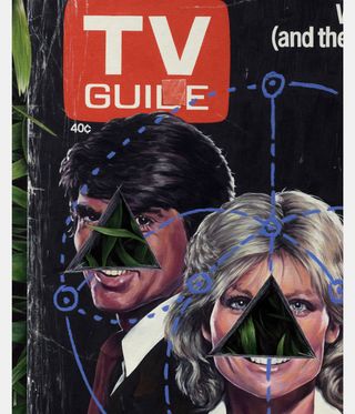 painting of doctored cover of TV guide