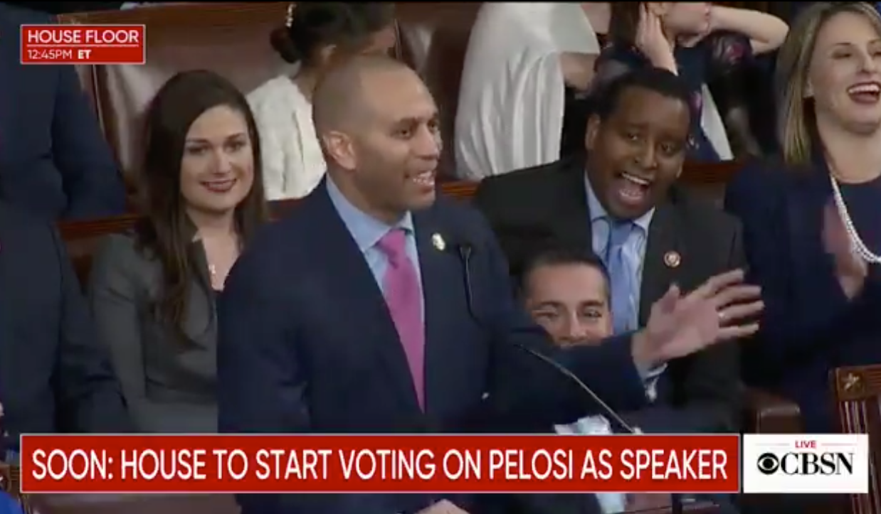 Rep. Hakeem Jeffries nominates Nancy Pelosi.