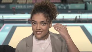 Laurie Hernandez is interviewed on The Today Show.