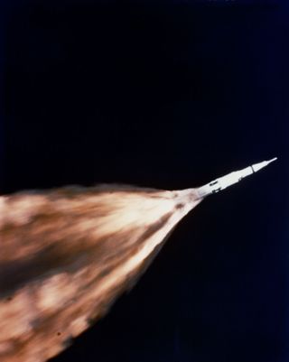 NASA's Apollo 6 mission launched the final uncrewed test flight of a Saturn V moon rocket from the Kennedy Space Center in Cape Canveral, Florida on April 4, 1968.