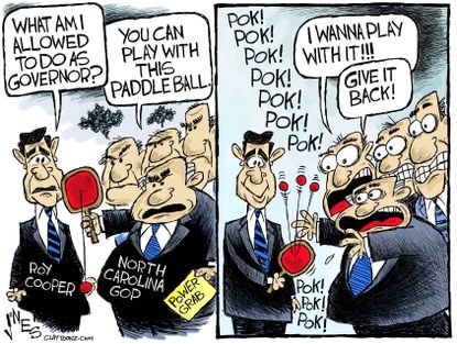 Political cartoon U.S. North Carolina governor race