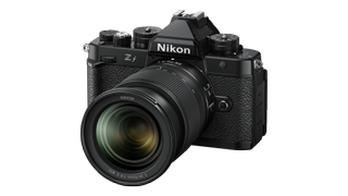 Nikon Z f with Z 24-70mm f/4 S lens on white background