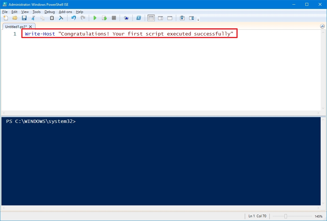 PowerShell ISE script