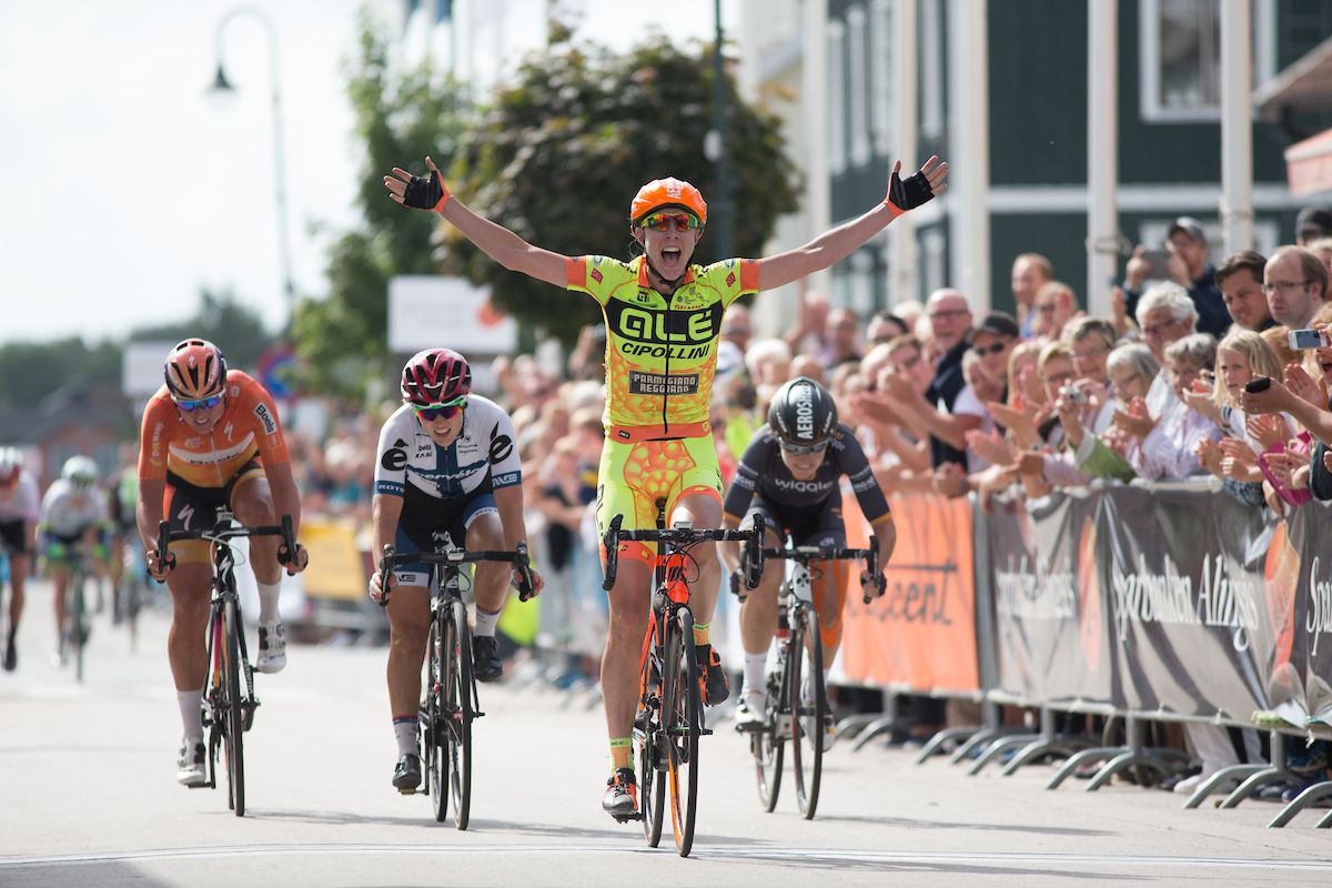 Emilia F&auml;hlin (SWE) of Ale-Cipollini Cycling Team wins the 141 km road race of the UCI Women's World Tour's 2016 Crescent V&aring;rg&aring;rda