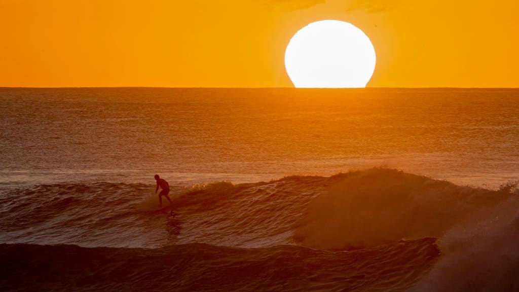 A surfer in Hawaii.