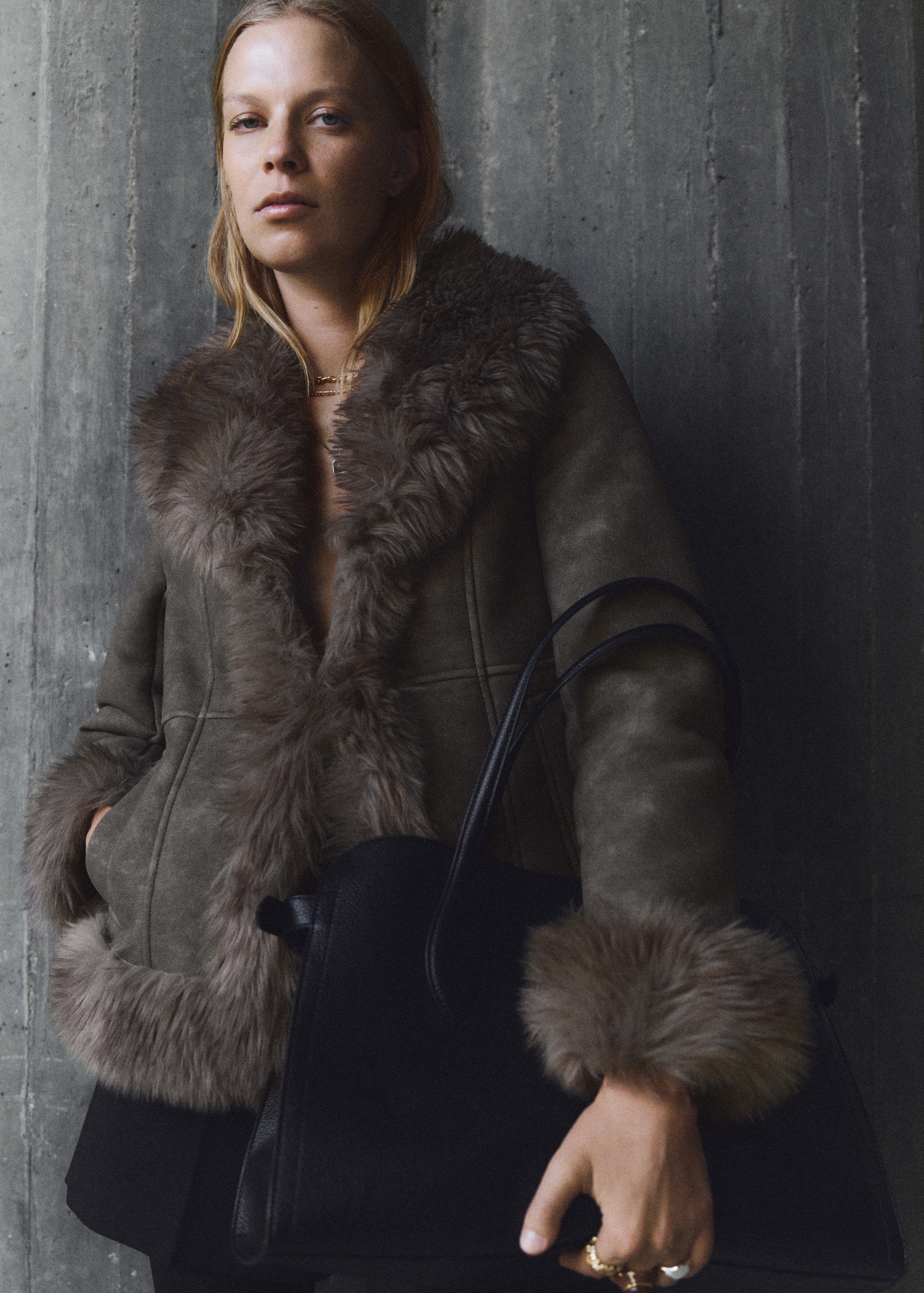 Suede-Effect Faux-Fur Jacket - Women | Mango United Kingdom