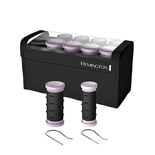 Remington Compact Ceramic Dual Voltage Hot Rollers for Long and Short Hair, Hair Setters, Hair Curlers, 1-1 &amp;frac14;" Purple/black, 10 Piece Set