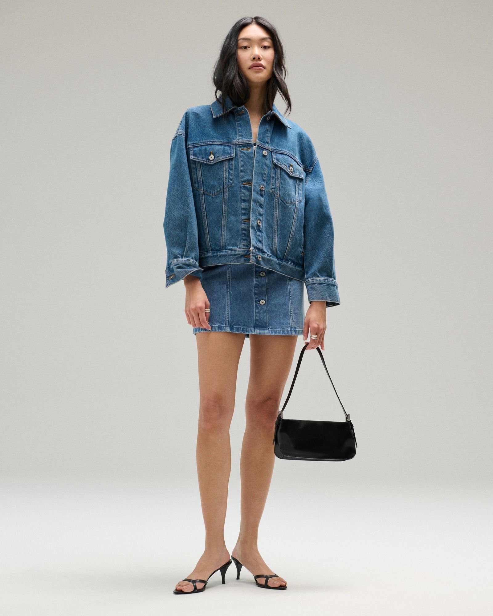 Abercrombie, Oversized Distressed Denim Trucker Jacket