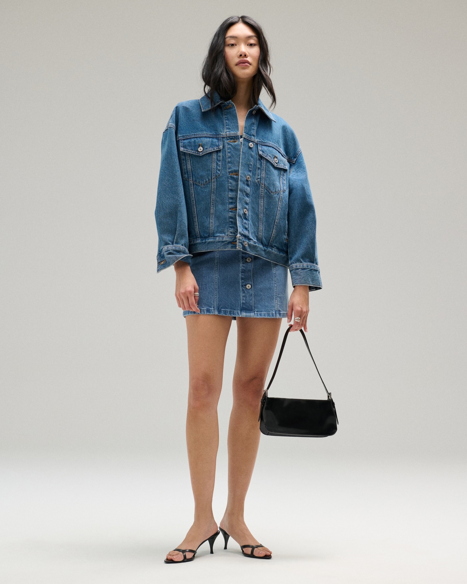 Abercrombie, Oversized Distressed Denim Trucker Jacket