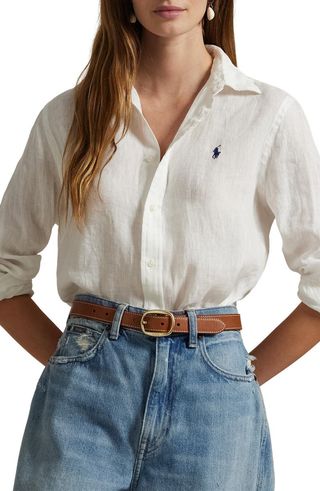 Classic Fit Linen Button-Up Shirt