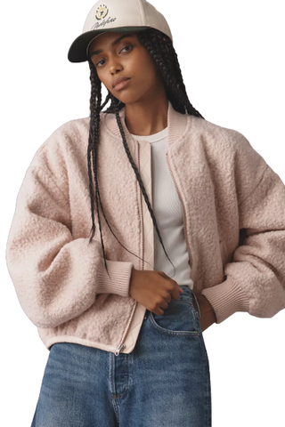 By Anthropologie Sherpa Bomber Jacket (Was $168) 