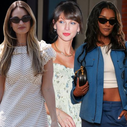 collage of celebrities who have worn Dôen for summer 2026