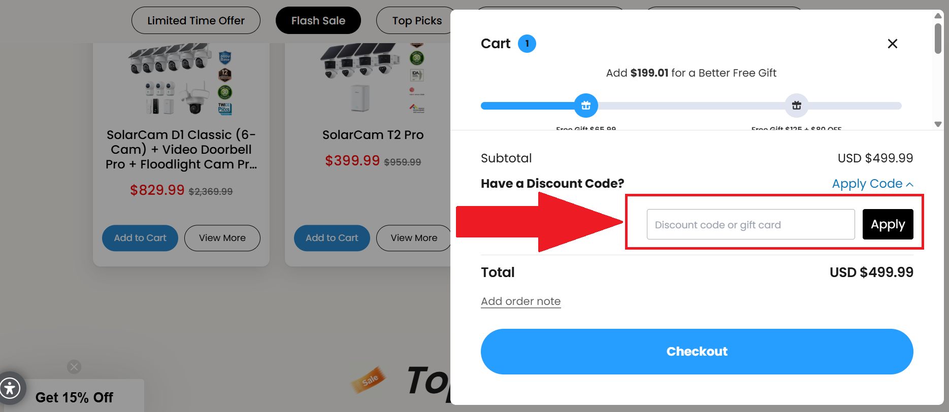 A screenshot of the AOSU shopping basket showing where to enter an AOSU promo code