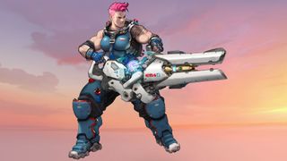 A portrait of the Overwatch 2 character Zarya