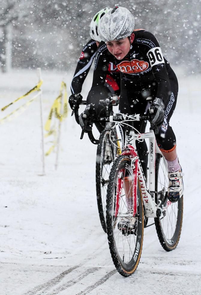 Emily Shields in the snow in Chicago