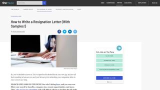 The Muse Resignation Letter Examples