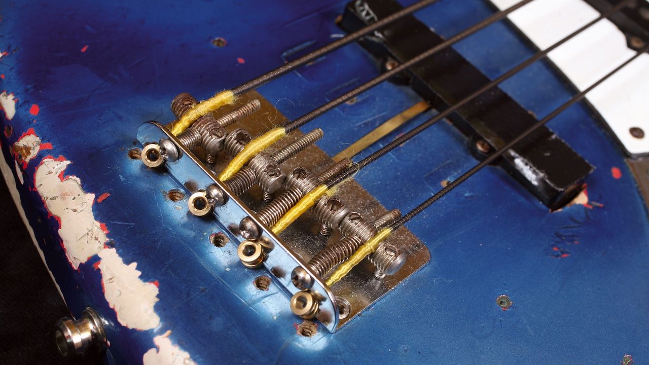 Bridge of a 1960 Fender Jazz Bass