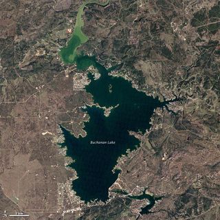 Lake Buchanan in 2003 with normal water levels.