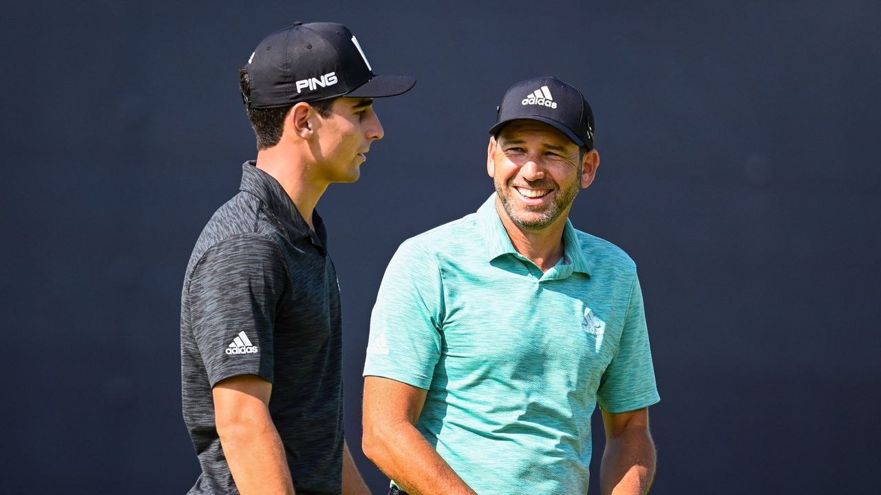 Joaquin Niemann and Sergio Garcia during the 2021 Open at Royal St Georges 