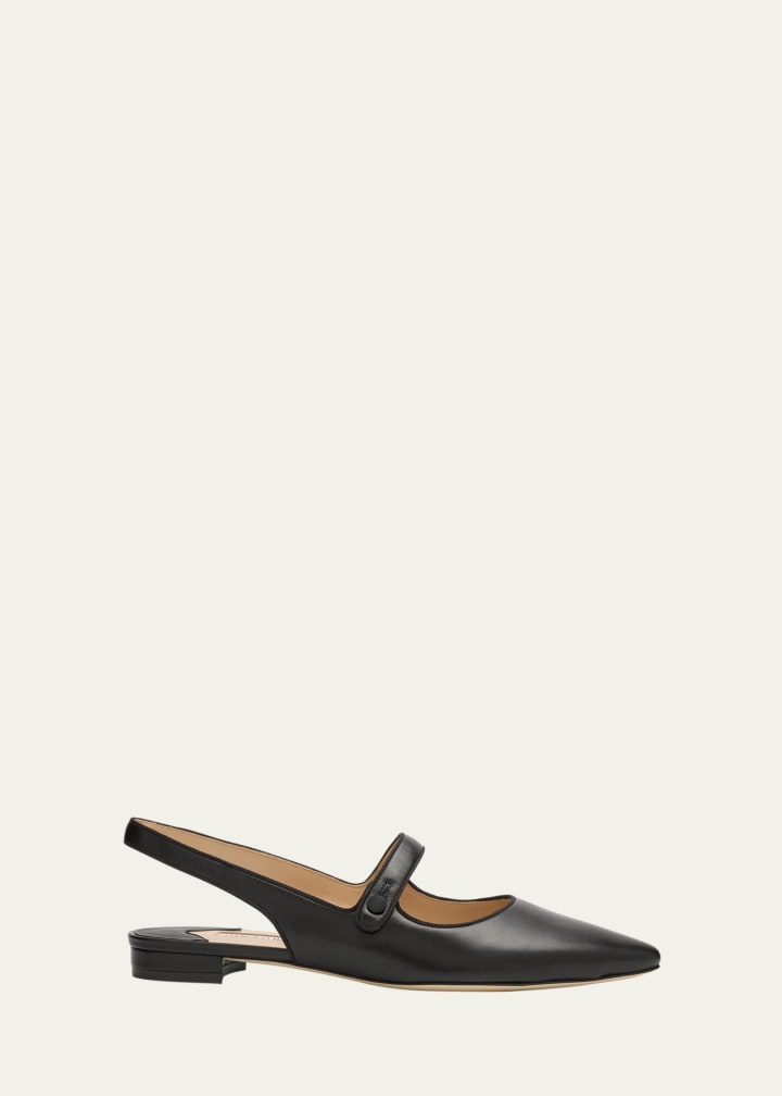 Campari Leather Mary Jane Slingback Flats