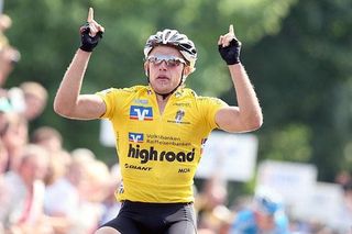 Gerald Ciolek won tree races this season. Here, he takes stage three in the Bayern Rundfahrt