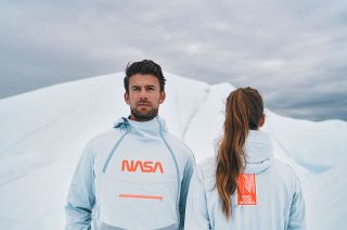 The limited edition OROS x NASA 39A flight jacket is styled after an astronaut's spacesuit and incorporates a NASA Mars rover insulation.